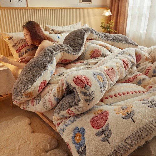 Ultra soft beige floral plush - beige,